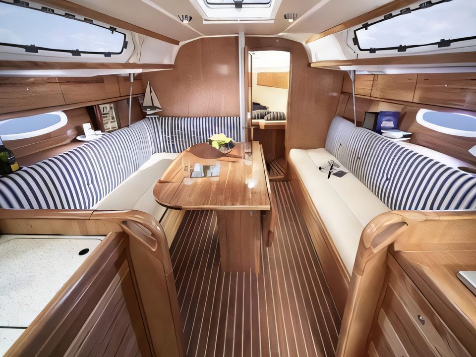 Interior of Bavaria 34 C sail boat with 2 cabins Croatia yacht charter