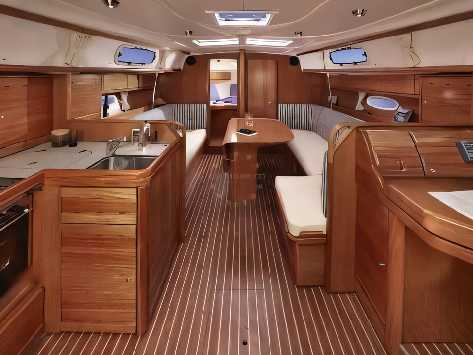 Interior of Bavaria 37 C sail boat with 3 cabins Croatia yacht charter