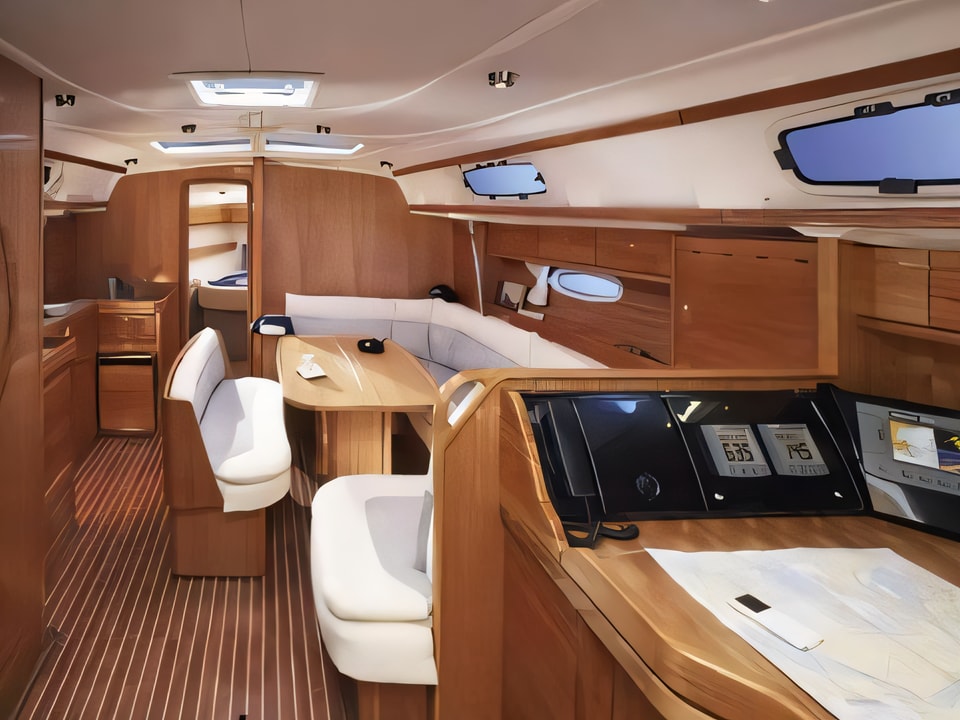 Interior of Bavaria 42 C sail boat with 3 cabins Croatia yacht charter