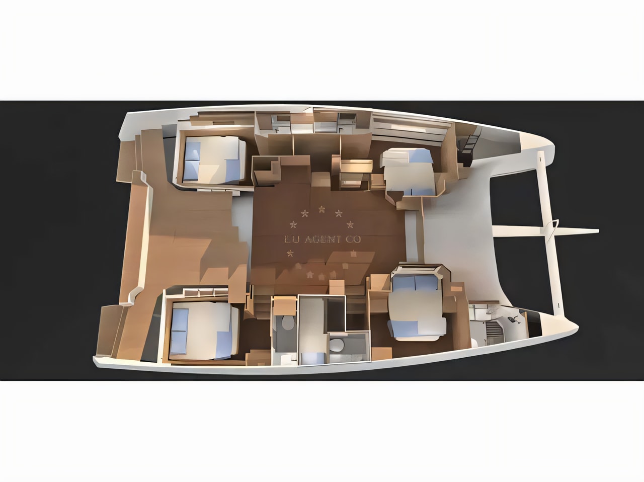 Interior of Dufour Catamaran 48 catamaran with 6 cabins Croatia yacht charter