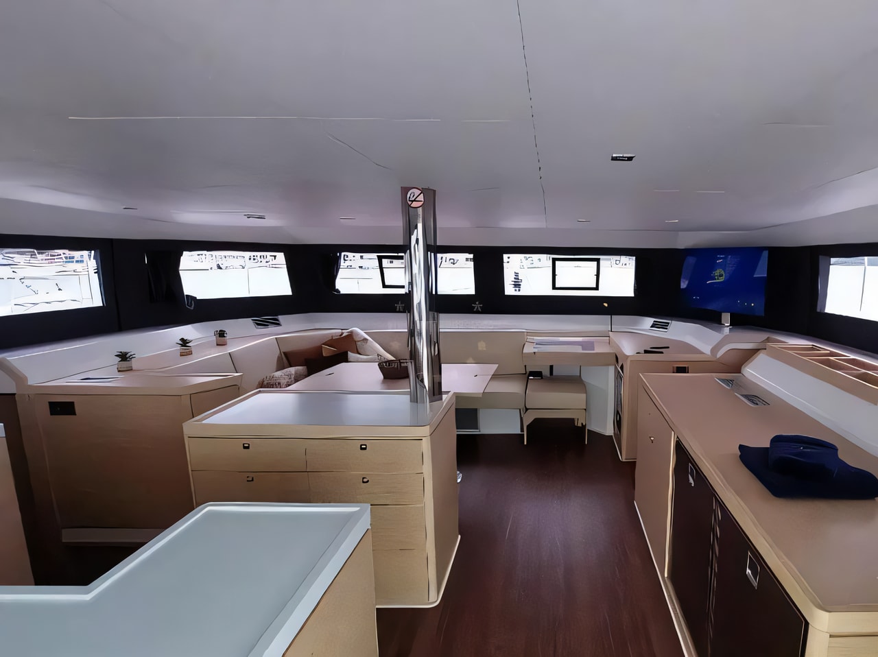 Layout of Dufour Catamaran 48 catamaran with 6 cabins Croatia yacht charter