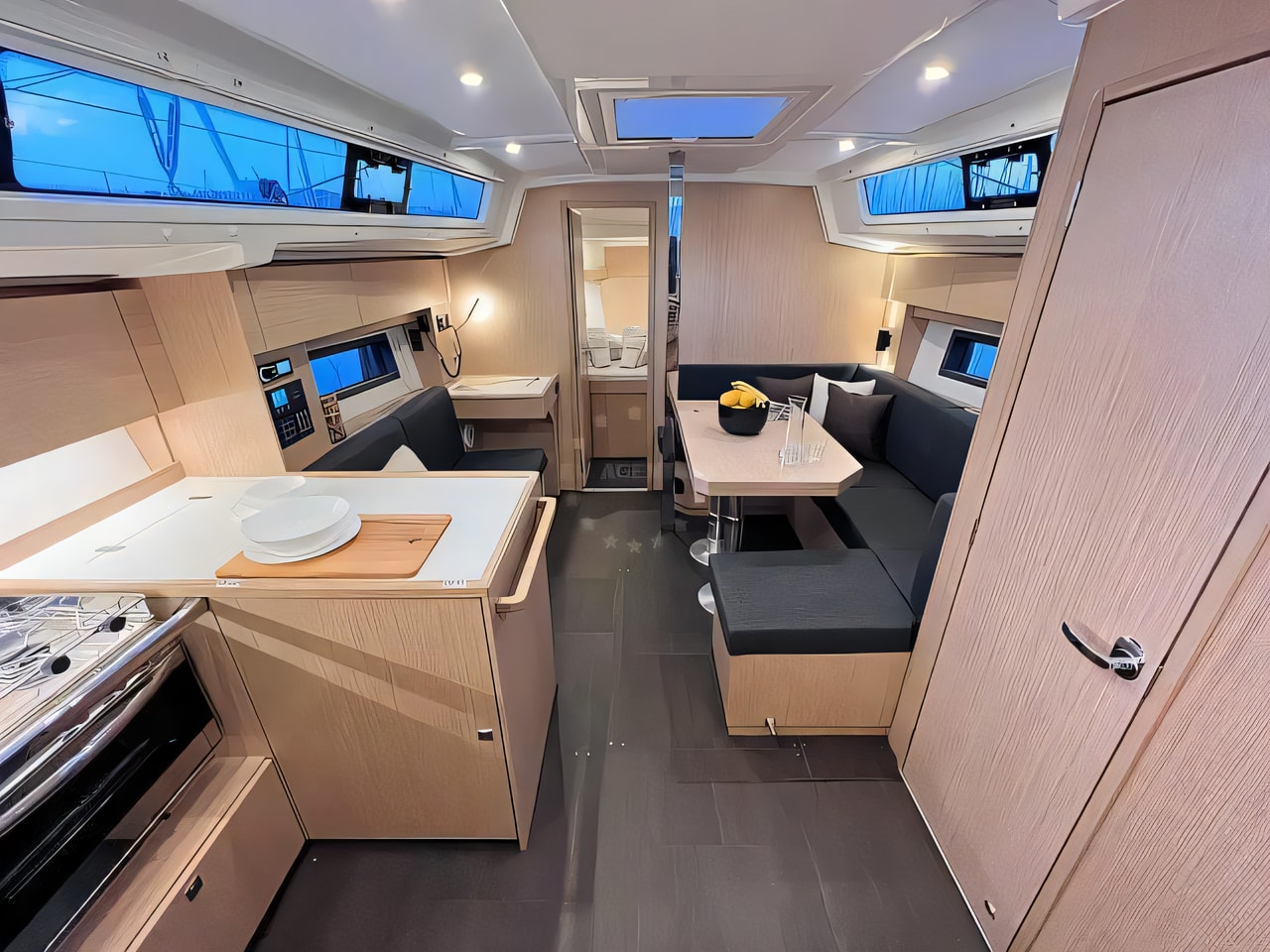 Bavaria C38 yacht layout 3 cabins Croatia charter