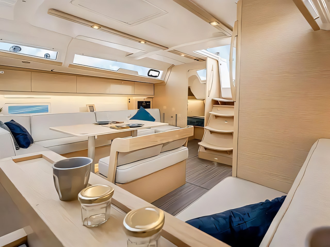 Layout of Dufour 430 Grand Large sail boat with 4 cabins Croatia yacht charter