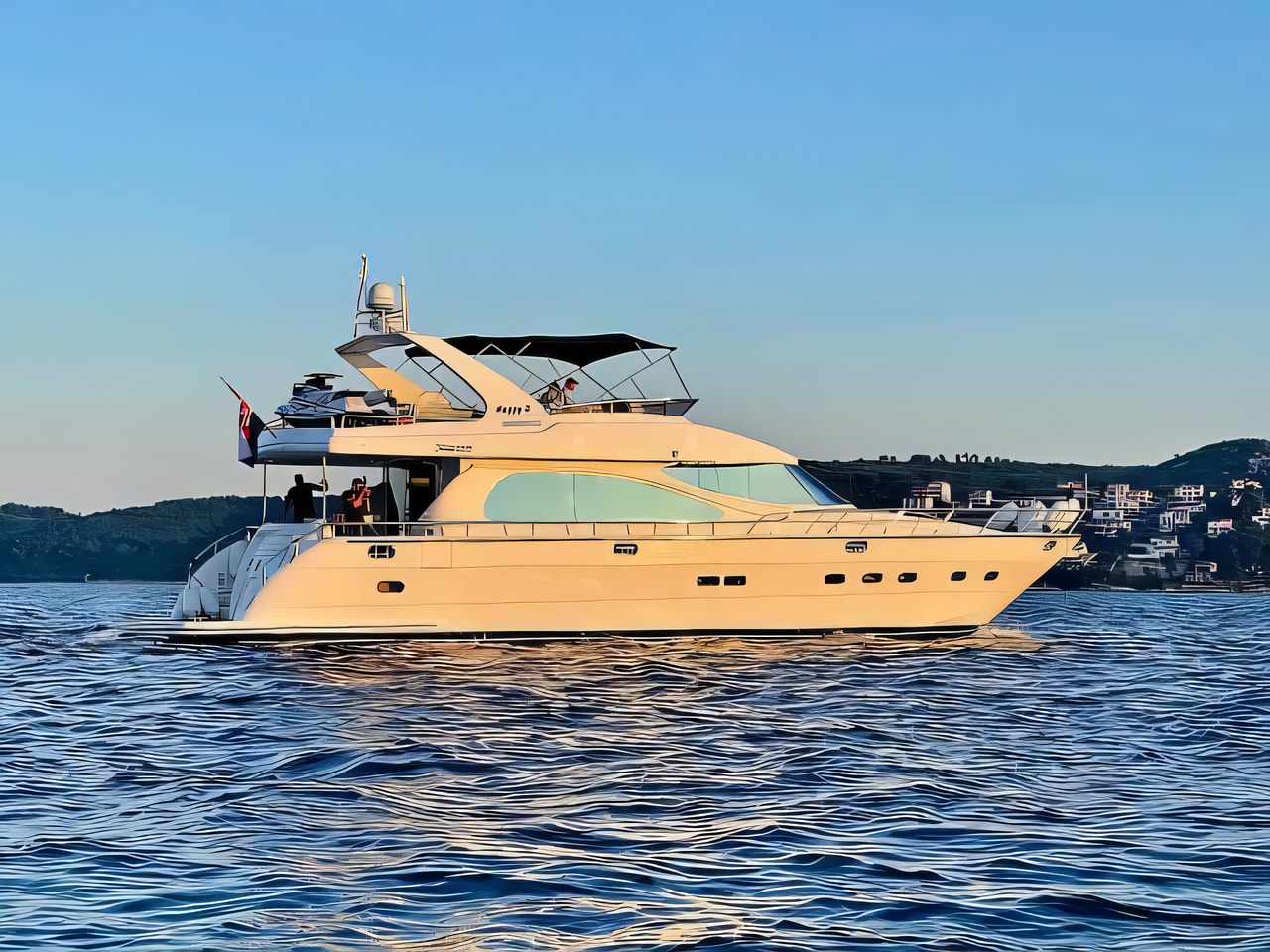 Exterior overview of Yaretti 2210 motoryacht for charter from Split ACI Marina in the Split sailing area Croatia