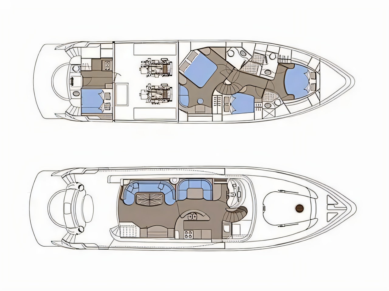Interior of Yaretti 2210 motoryacht with 3 cabins Croatia yacht charter