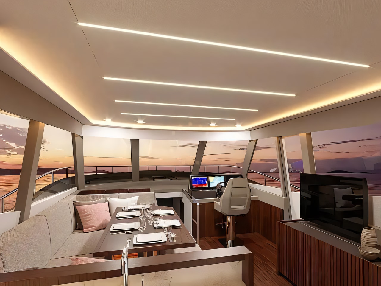 Monachus 70 Fly yacht layout 4 cabins Croatia charter