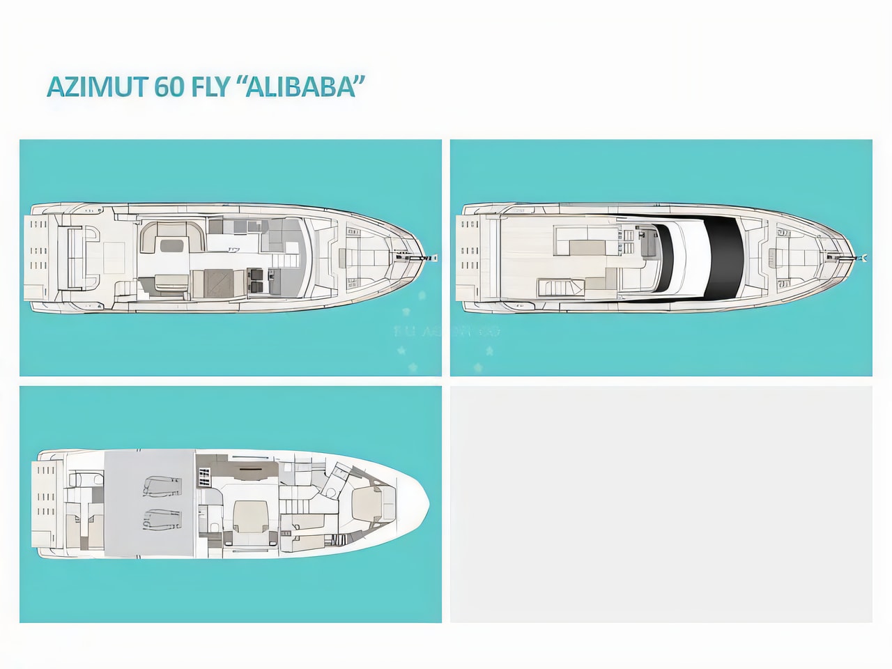 Interior of Azimut 60 Fly motoryacht with 3 cabins Croatia yacht charter