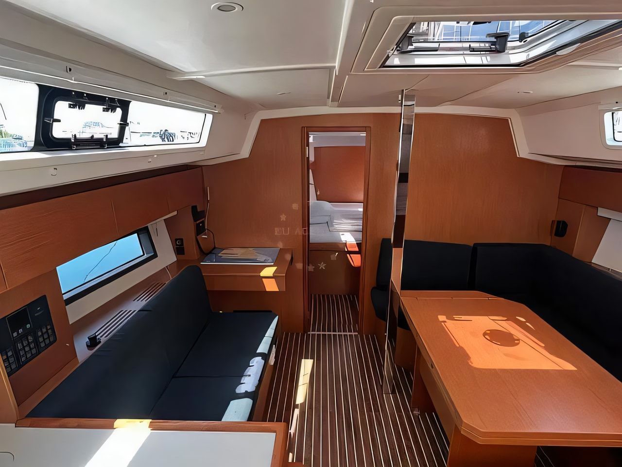 Layout of Bavaria C 42 sail boat with 3 cabins Croatia yacht charter