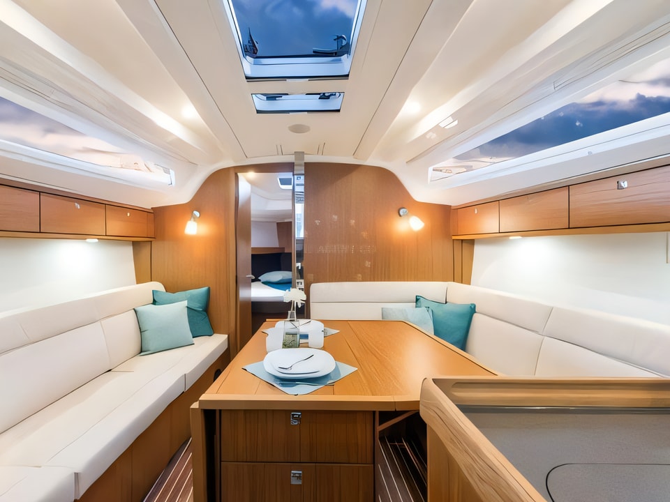 Interior of Bavaria Cruiser 37 sail boat with 3 cabins Croatia yacht charter