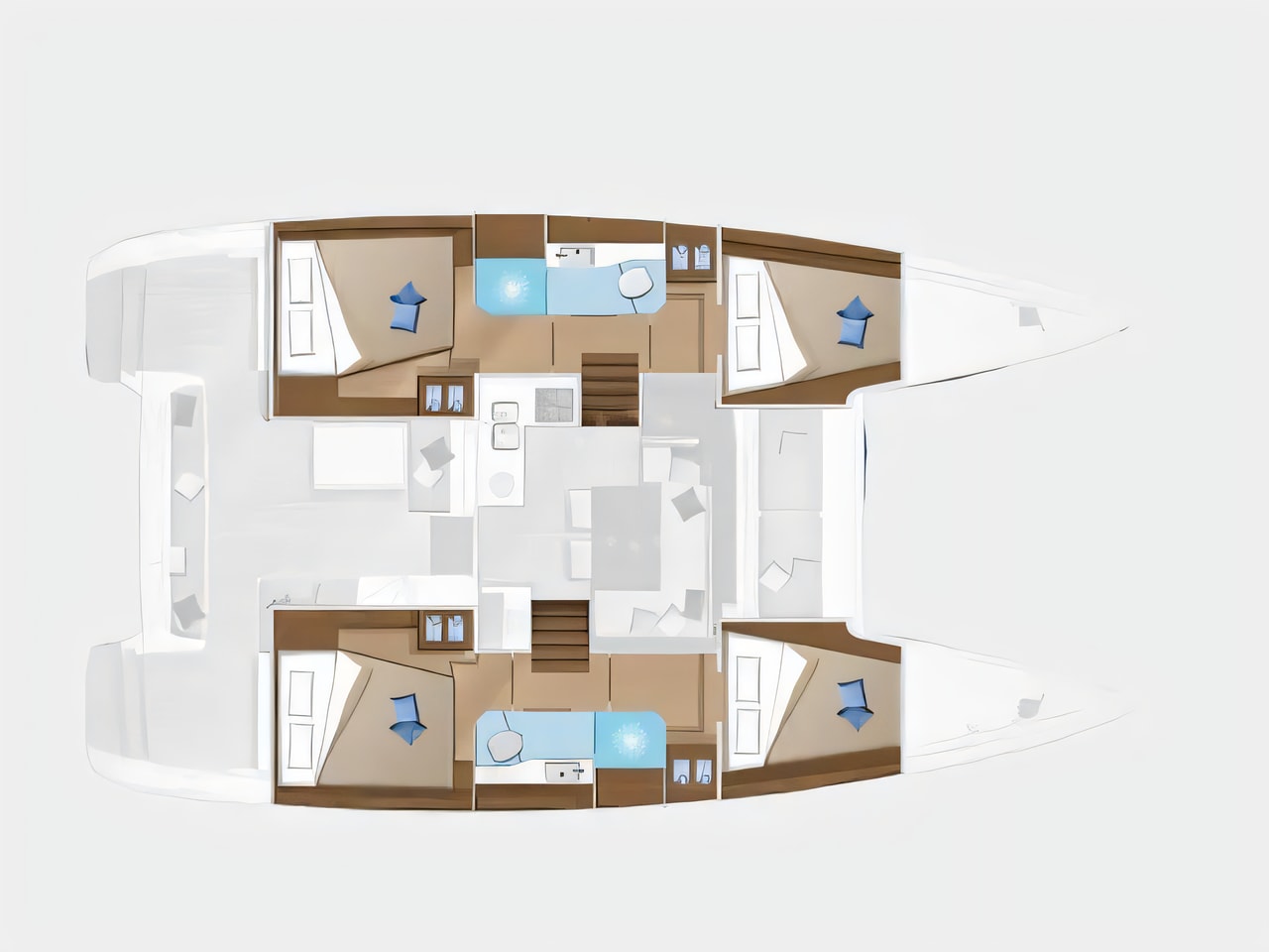 Interior of Lagoon 40 catamaran with 4 cabins Croatia yacht charter