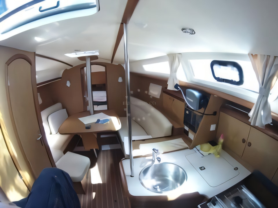 Interior of Sun Odyssey 32i sail boat with 2 cabins Croatia yacht charter