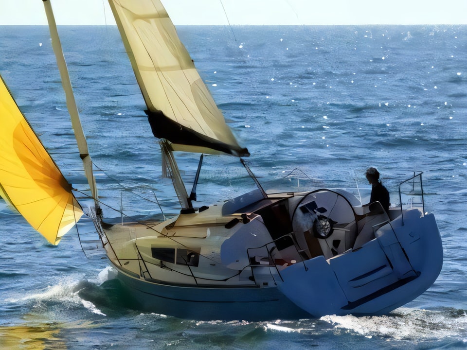 Exterior overview of Sun Odyssey 30i sail boat for charter from Vodice ACI Marina in the Sibenik sailing area Croatia