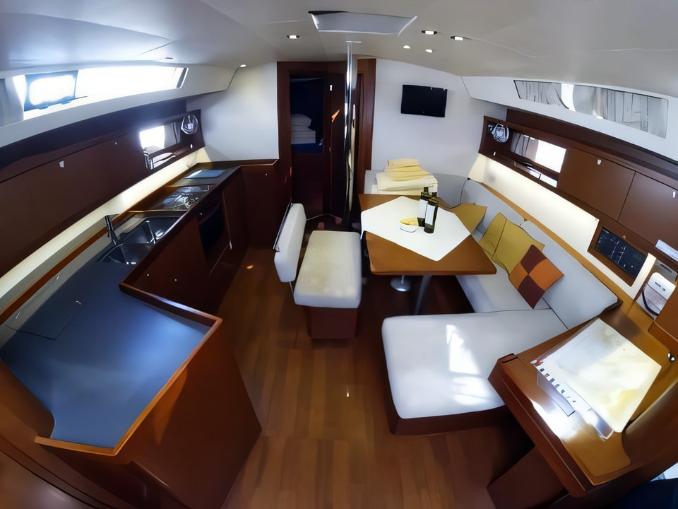 Interior of Oceanis 45 sail boat with 4 cabins Croatia yacht charter