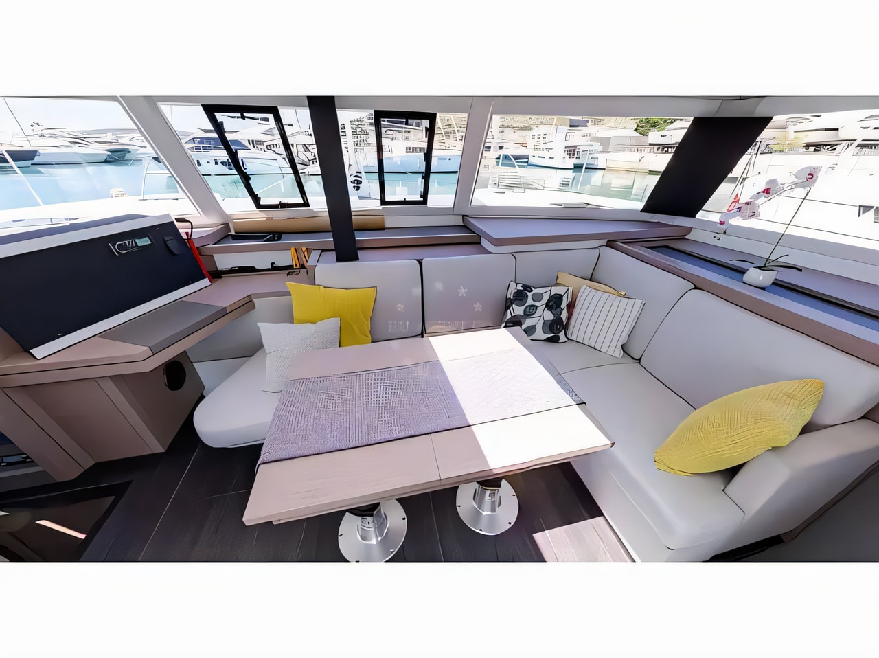 Layout of Astrea 42 catamaran with 5 cabins Croatia yacht charter