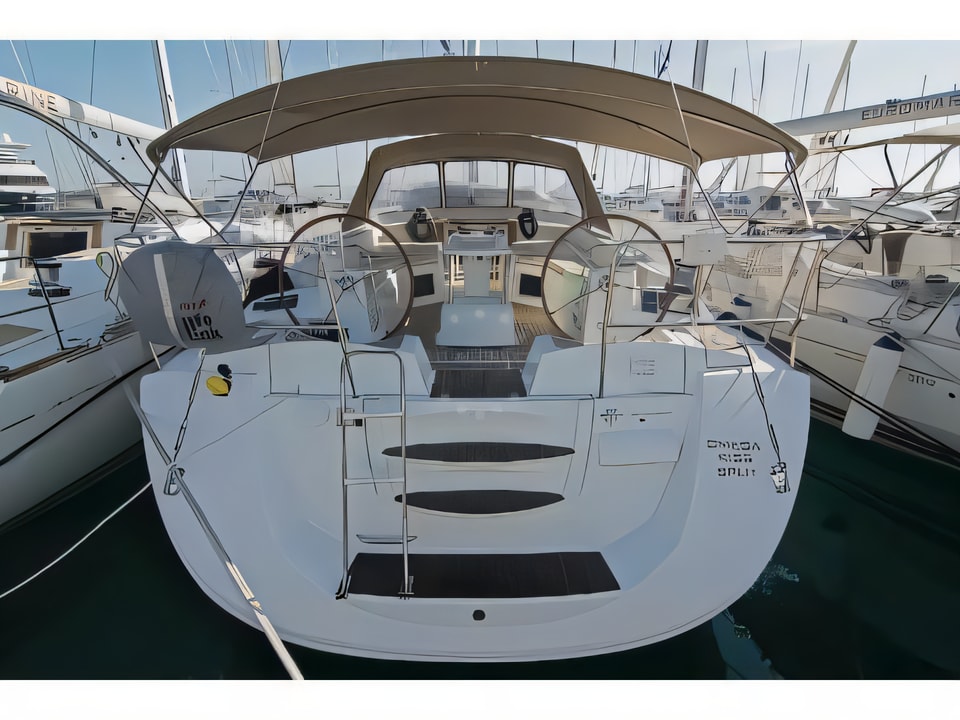 Exterior overview of Jeanneau 53 sail boat for charter from Split ACI Marina in the Split sailing area Croatia