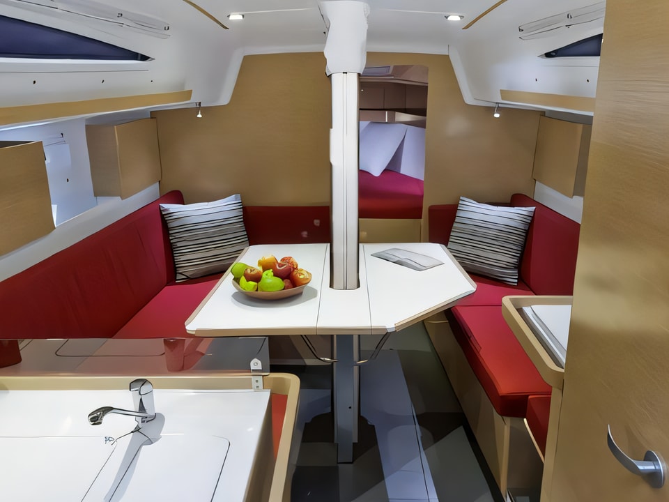 Interior of Elan 350 sail boat with 3 cabins Croatia yacht charter