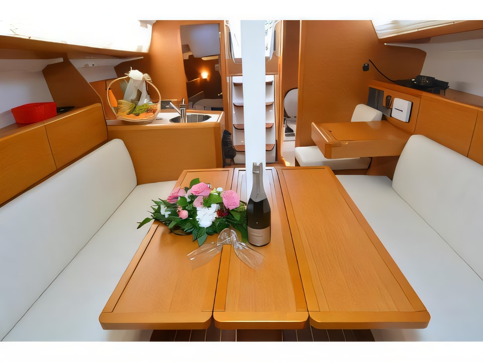 Interior of Sun Odyssey 33i sail boat with 2 cabins Croatia yacht charter