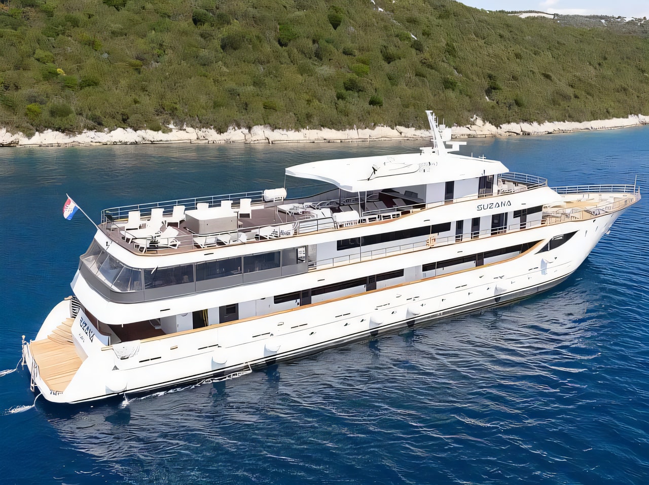 Exterior overview of Luxury Motor Yacht motoryacht for charter from Split Port in the Split sailing area Croatia