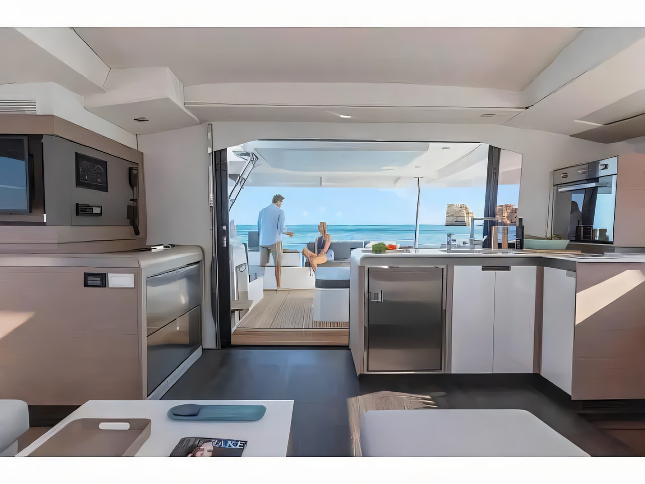 Layout of Elba 45 catamaran with 4 cabins Croatia yacht charter