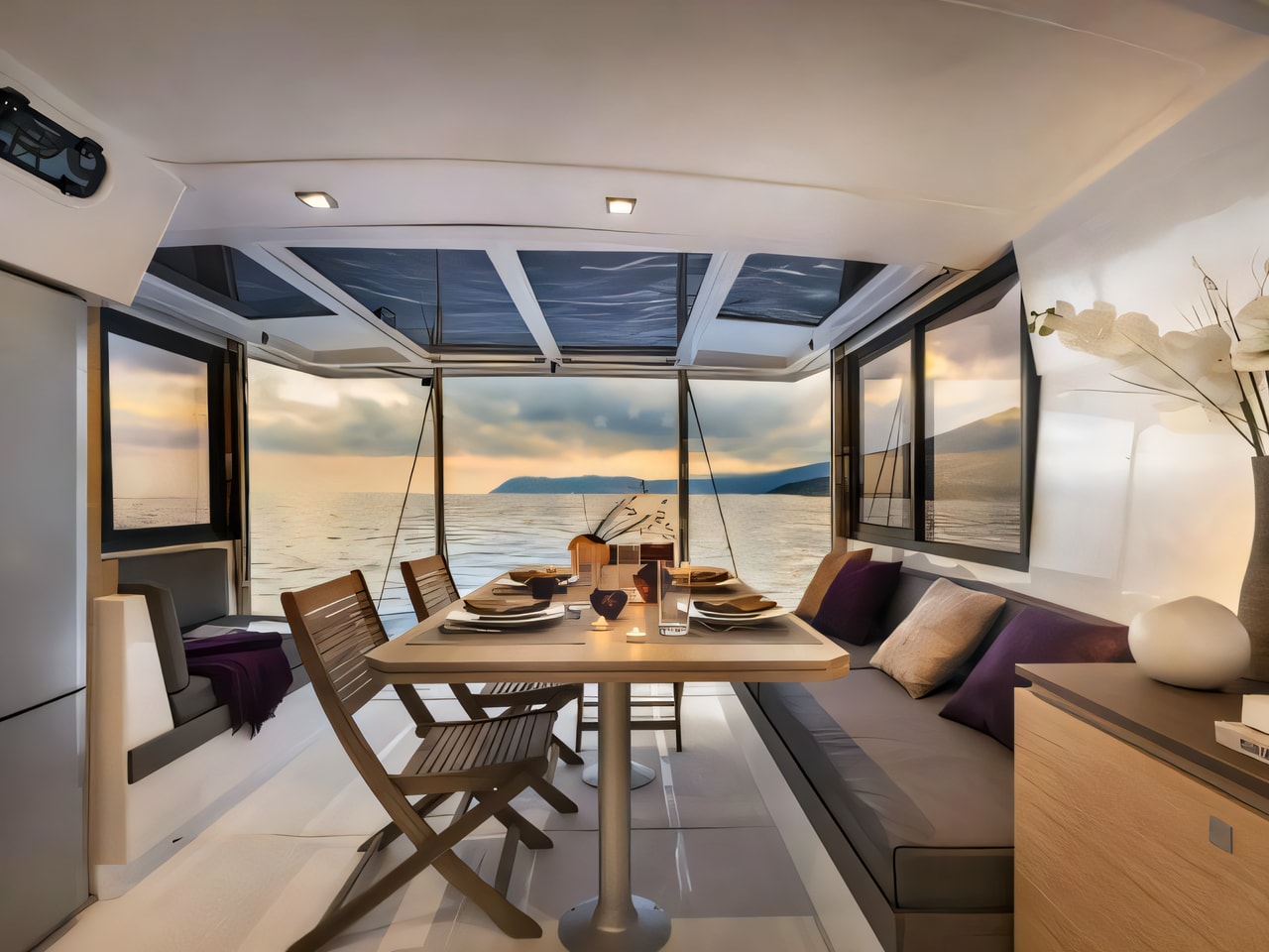 Layout of Bali 4.0 catamaran with 4 cabins Croatia yacht charter