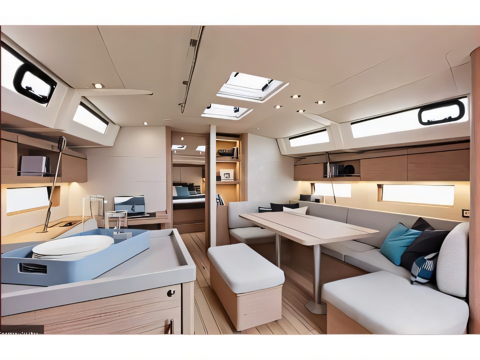 Interior of Oceanis 46.1 sail boat with 5 cabins Croatia yacht charter