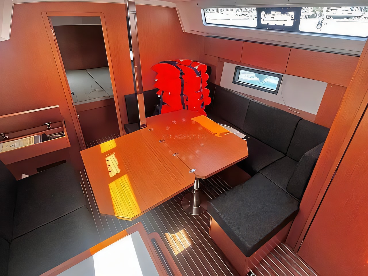 Layout of Bavaria C 38 sail boat with 3 cabins Croatia yacht charter