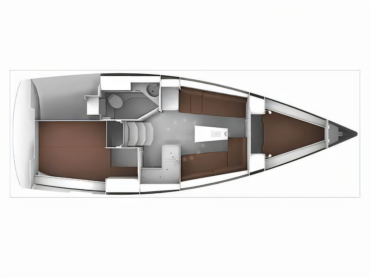 Interior of Bavaria Cruiser 34 sail boat with 2 cabins Croatia yacht charter