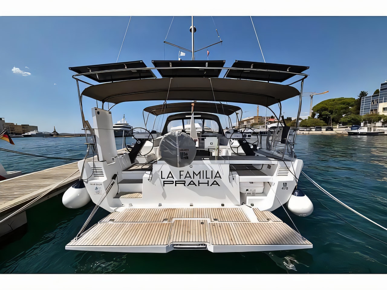 Exterior overview of Dufour 470 sail boat for charter from Zadar Marina Zadar in the Zadar sailing area Croatia