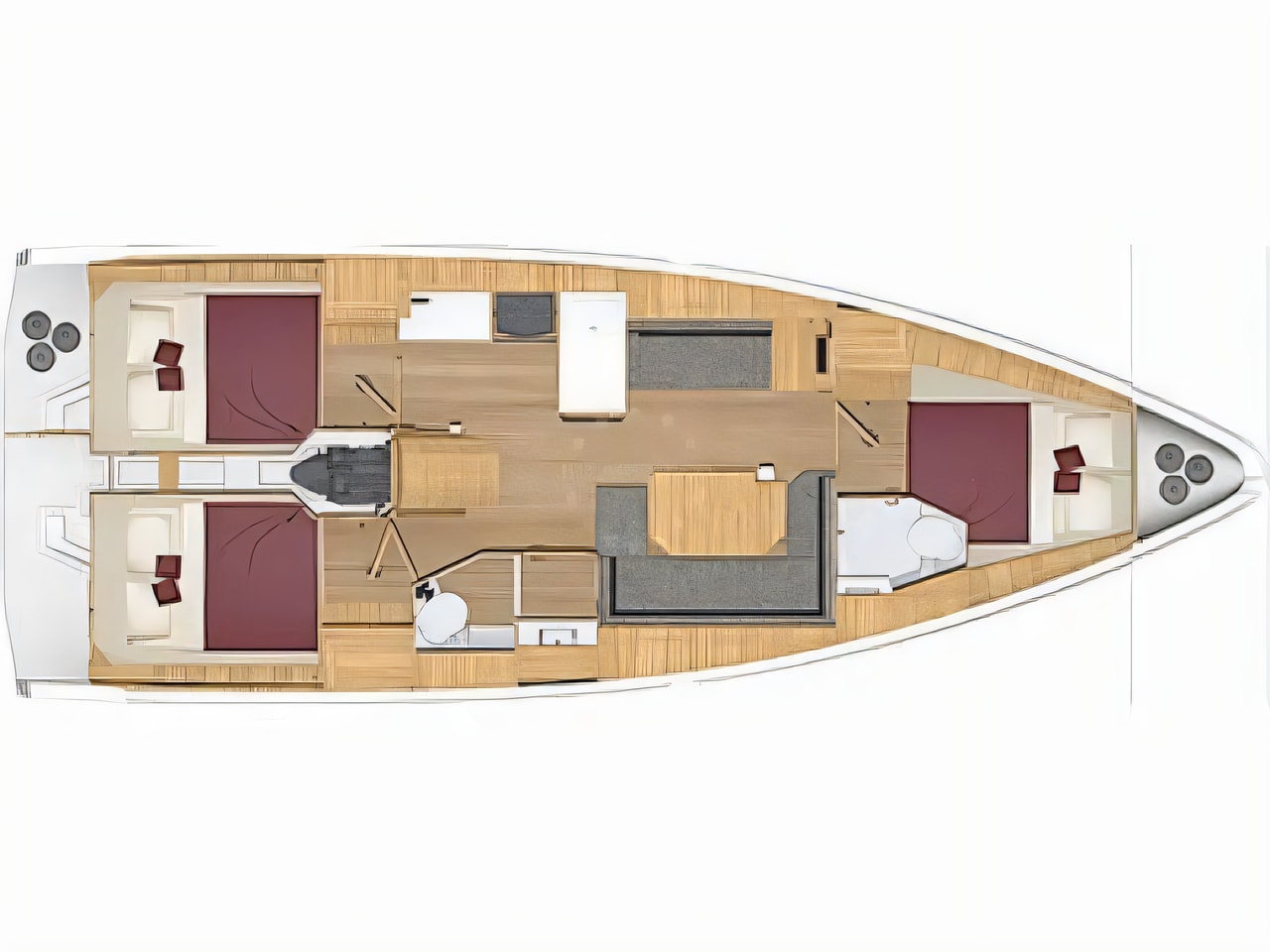 Interior of Bavaria C38 sail boat with 3 cabins Croatia yacht charter