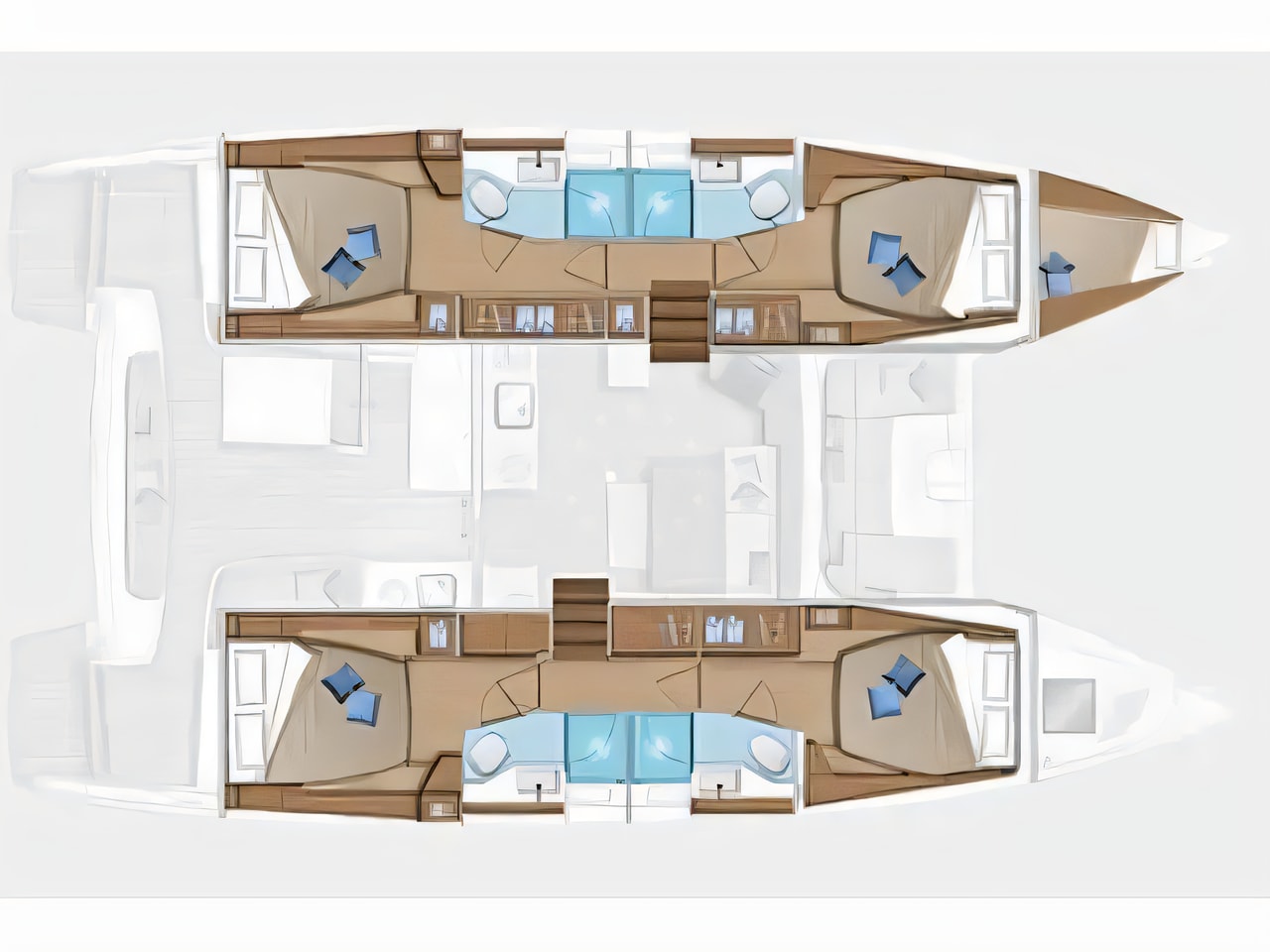 Interior of Lagoon 46 - ELEGANCE LINE catamaran with 5 cabins Croatia yacht charter