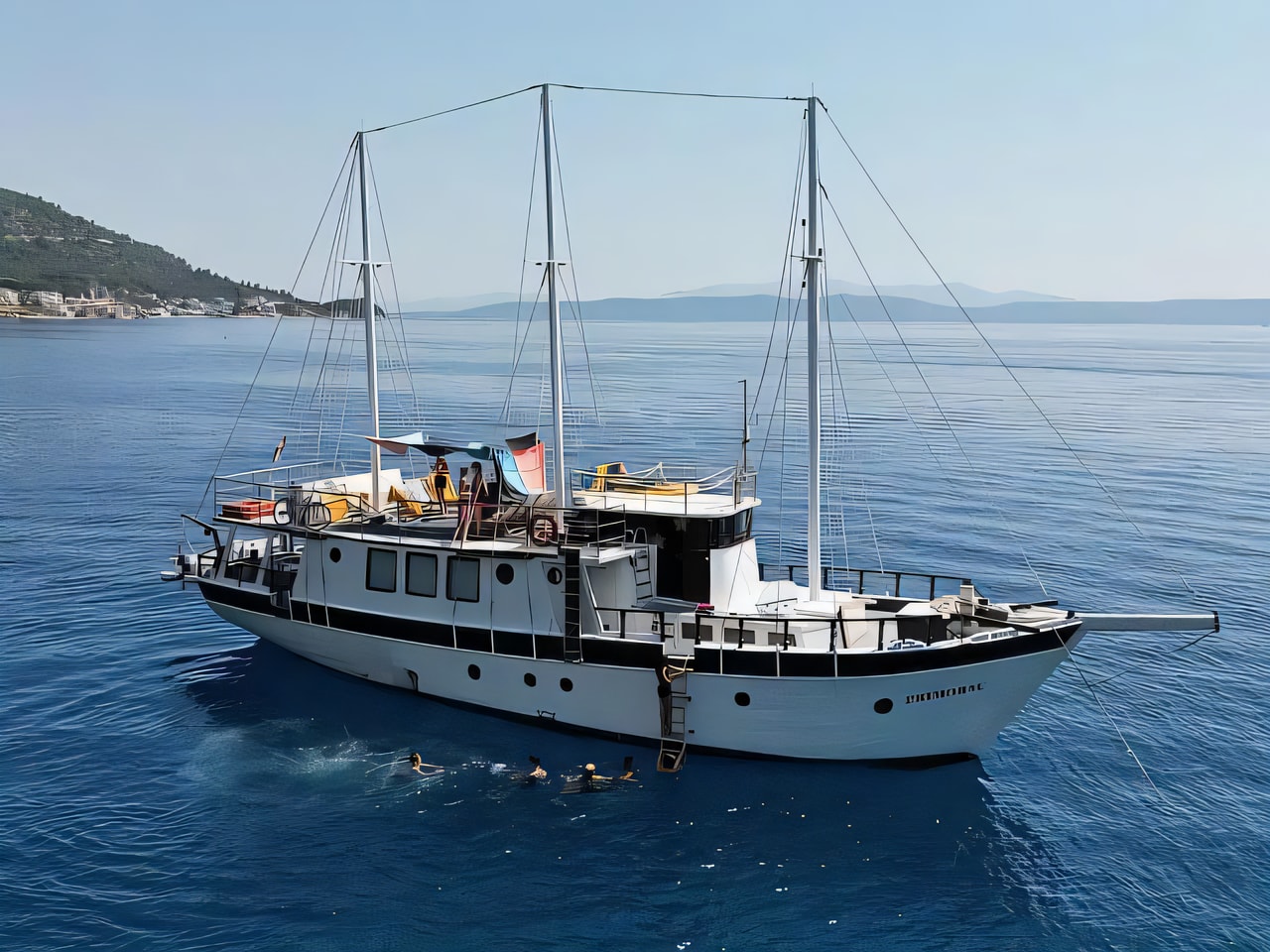 Exterior overview of Gulet gulet or cruiser for charter from Omis City Port in the Split sailing area Croatia