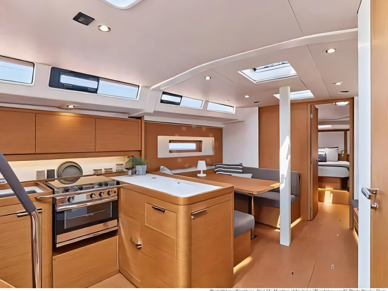 Layout of First 44 sail boat with 3 cabins Croatia yacht charter