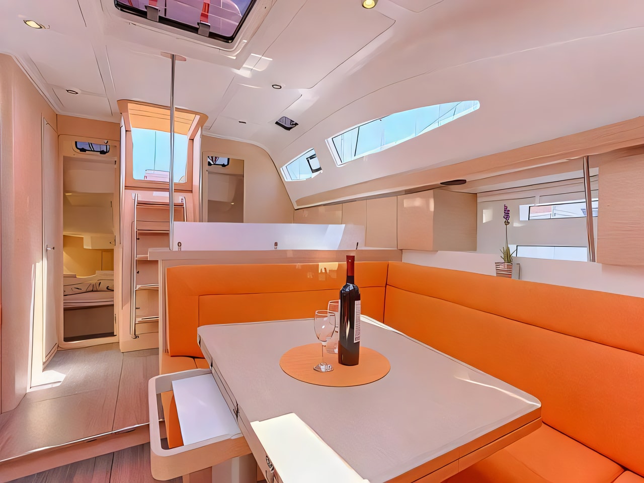 Layout of Elan 45 Impression sail boat with 4 cabins Croatia yacht charter