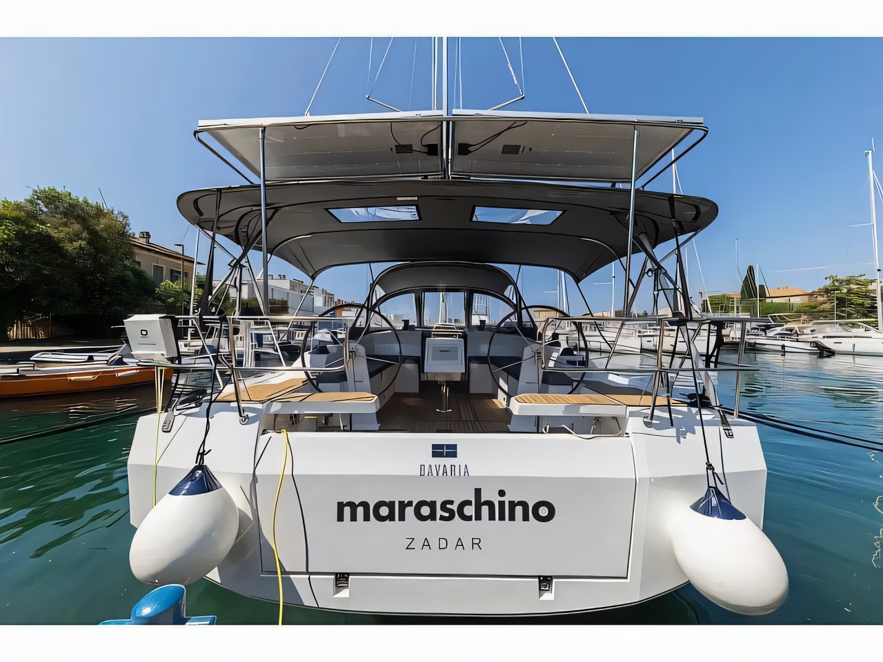 Exterior overview of Bavaria C42 sail boat for charter from Zadar Marina Zadar in the Zadar sailing area Croatia