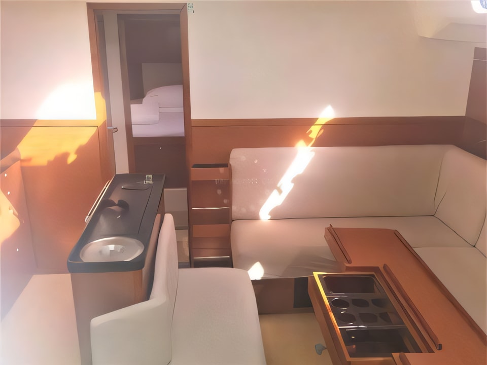 Interior of Hanse 495 sail boat with 4 cabins Croatia yacht charter