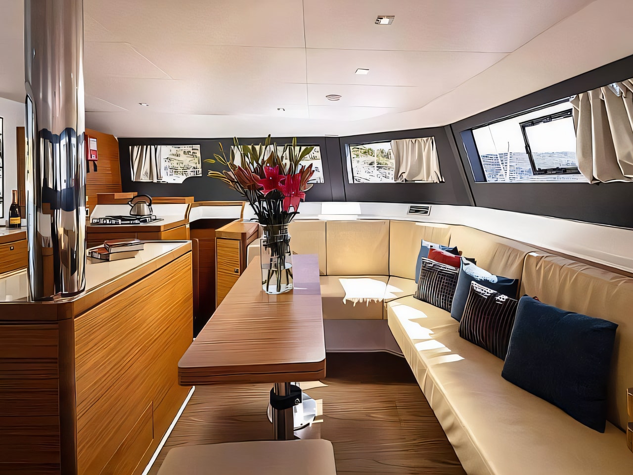 Layout of Dufour 48 Catamaran catamaran with 6 cabins Croatia yacht charter
