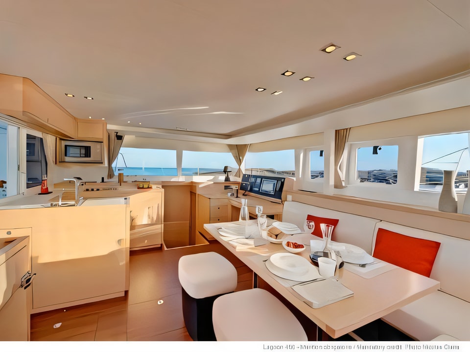 Interior of Lagoon 450 catamaran with 6 cabins Croatia yacht charter