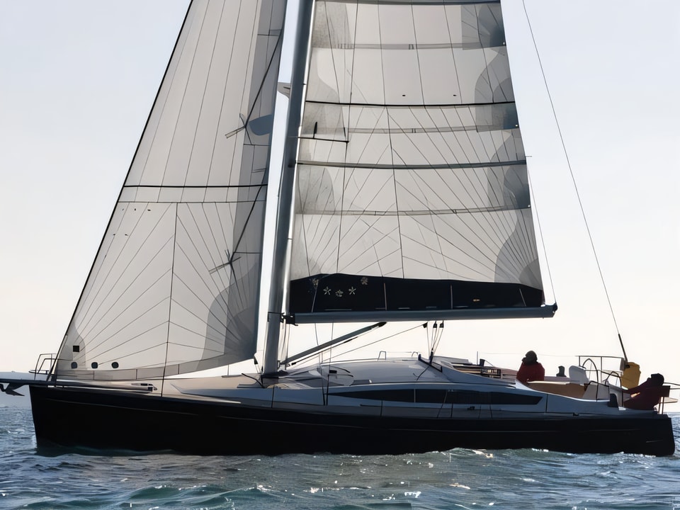 Exterior overview of Delphia 47 sail boat for charter from Biograd Sangulin in the Zadar sailing area Croatia