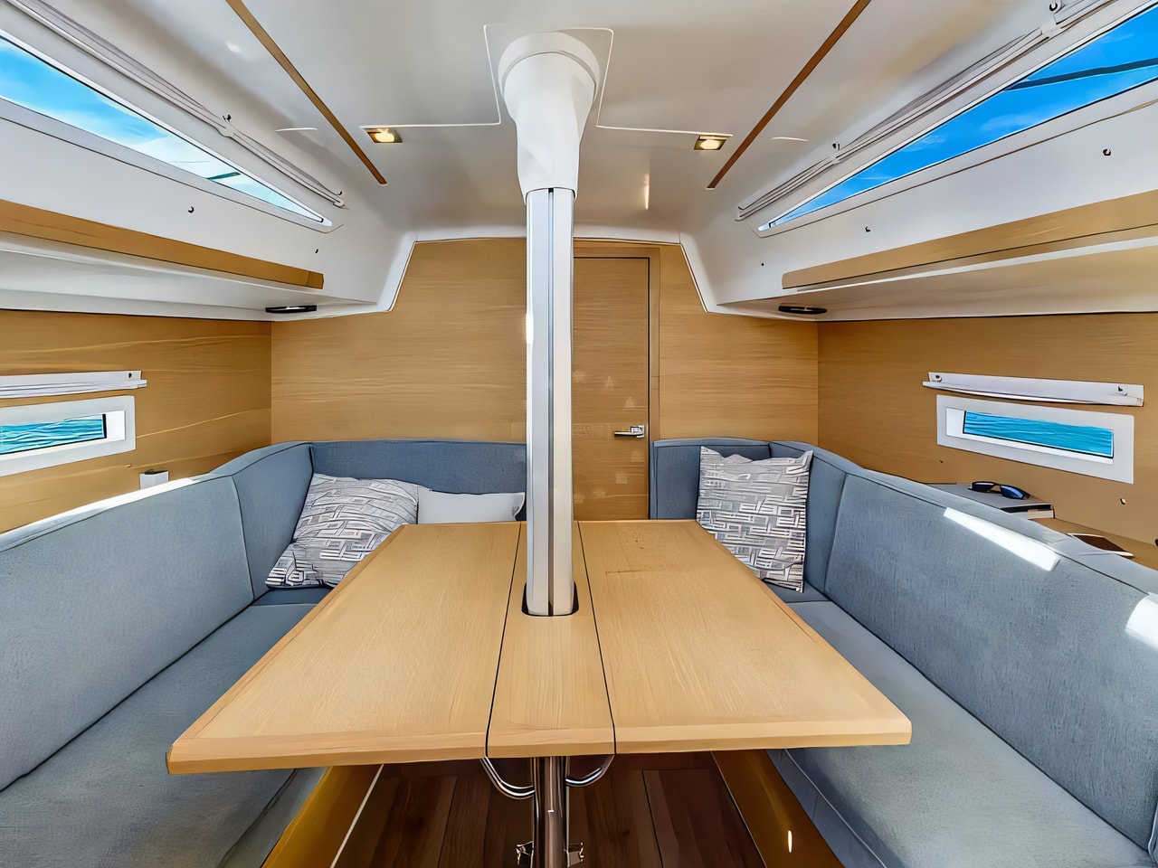 Layout of Elan E4 sail boat with 3 cabins Croatia yacht charter
