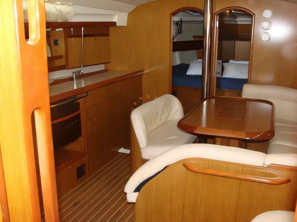 Interior of Sun Odyssey 45 sail boat with 4 cabins Croatia yacht charter