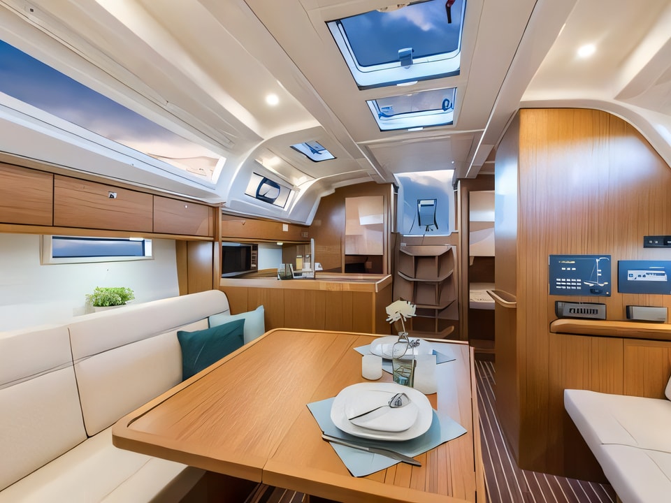 Interior of Bavaria Cruiser 37 sail boat with 3 cabins Croatia yacht charter