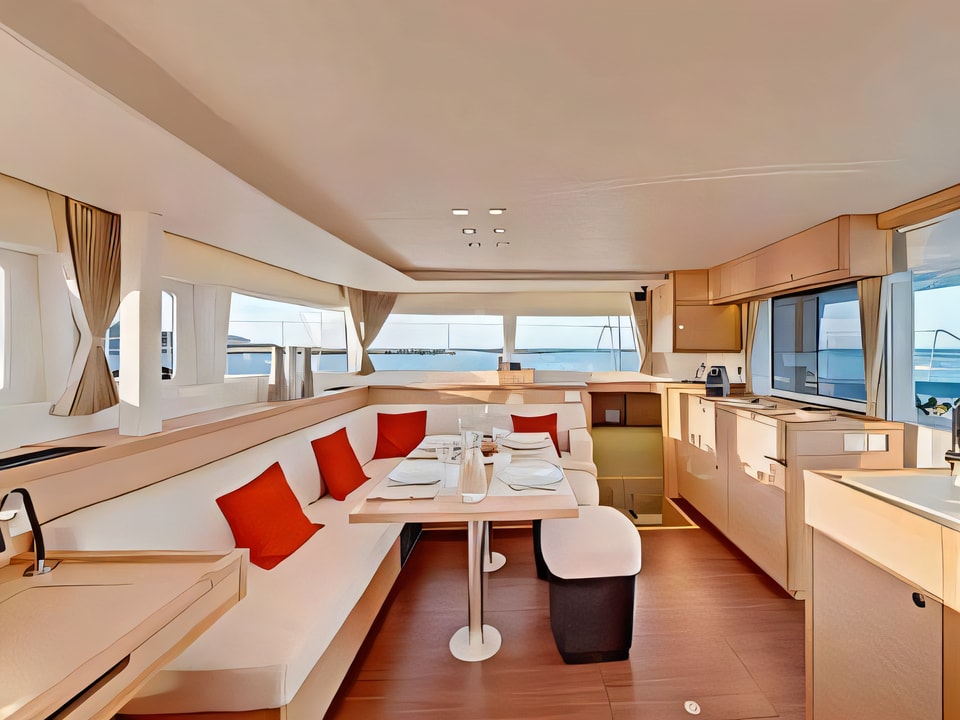 Interior of Lagoon 450 catamaran with 6 cabins Croatia yacht charter