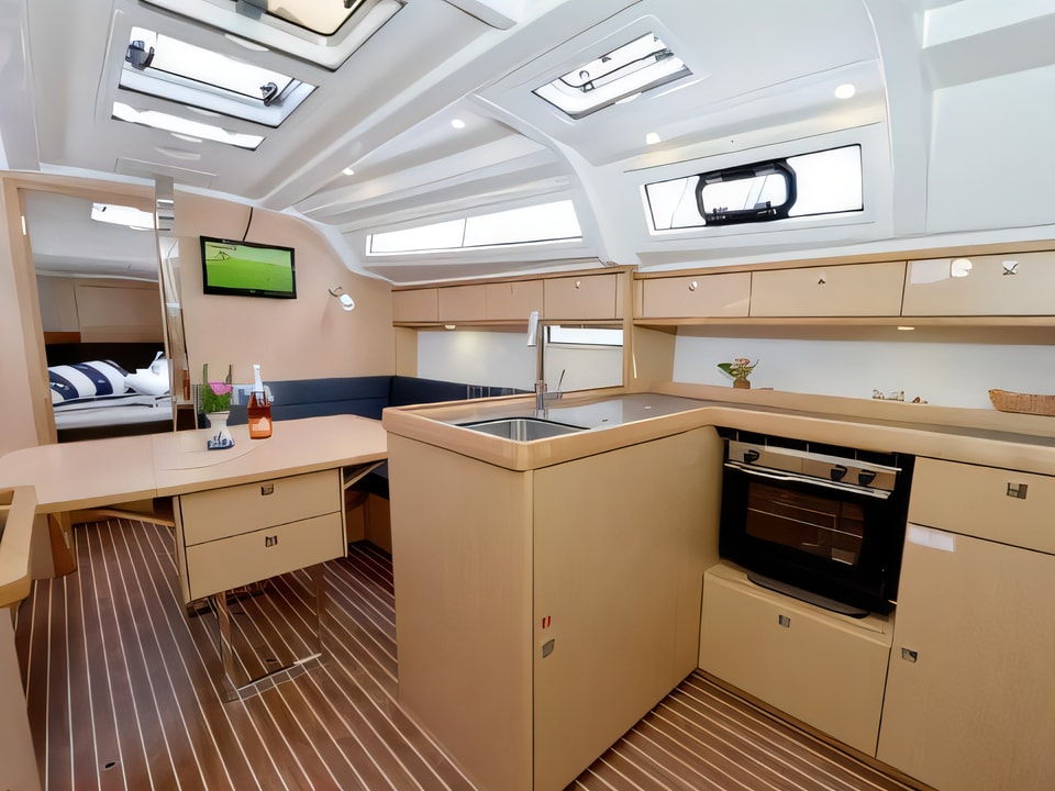 Interior of Bavaria Cruiser 37 sail boat with 3 cabins Croatia yacht charter