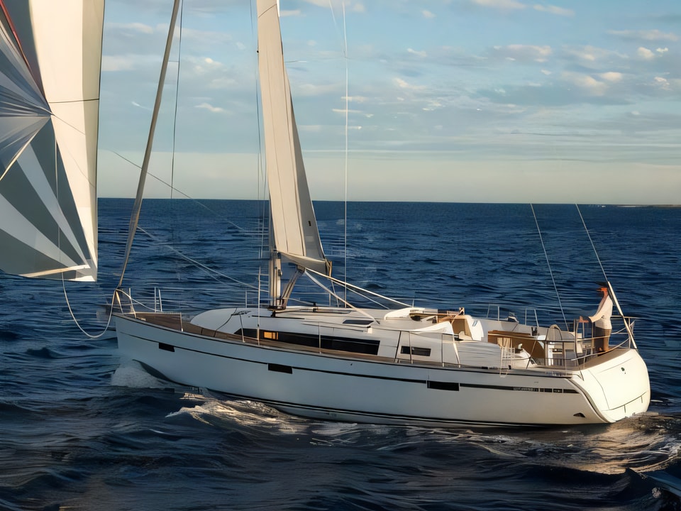 Exterior overview of Bavaria 41 Cruiser sail boat for charter from SCT Marina Trogir in the Split sailing area Croatia