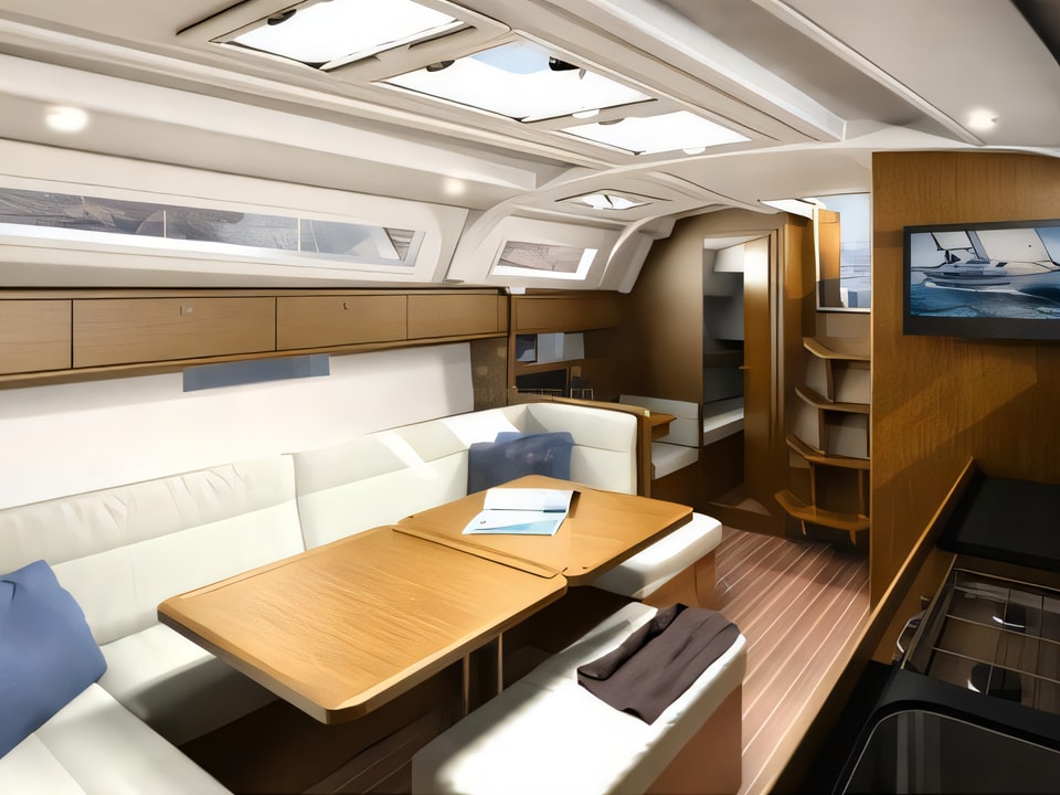 Interior of Bavaria Cruiser 41 sail boat with 3 cabins Croatia yacht charter