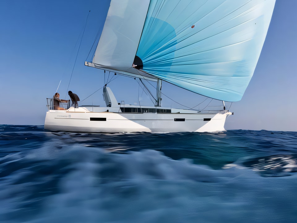Exterior overview of Oceanis 41 sail boat for charter from Sukosan Marina Dalmacija in the Zadar sailing area Croatia
