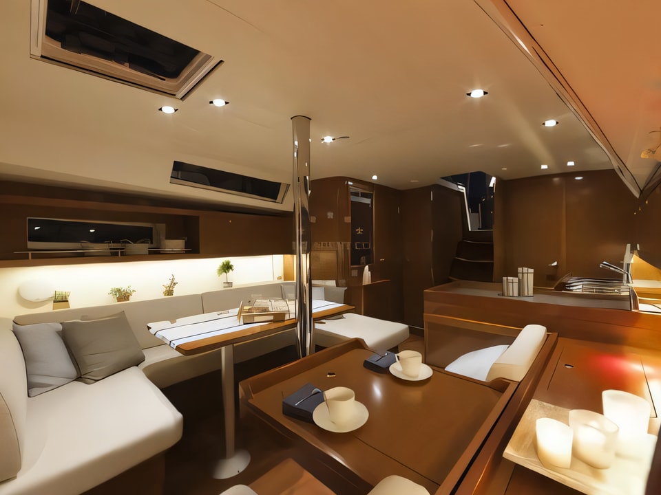 Interior of Oceanis 41 sail boat with 3 cabins Croatia yacht charter