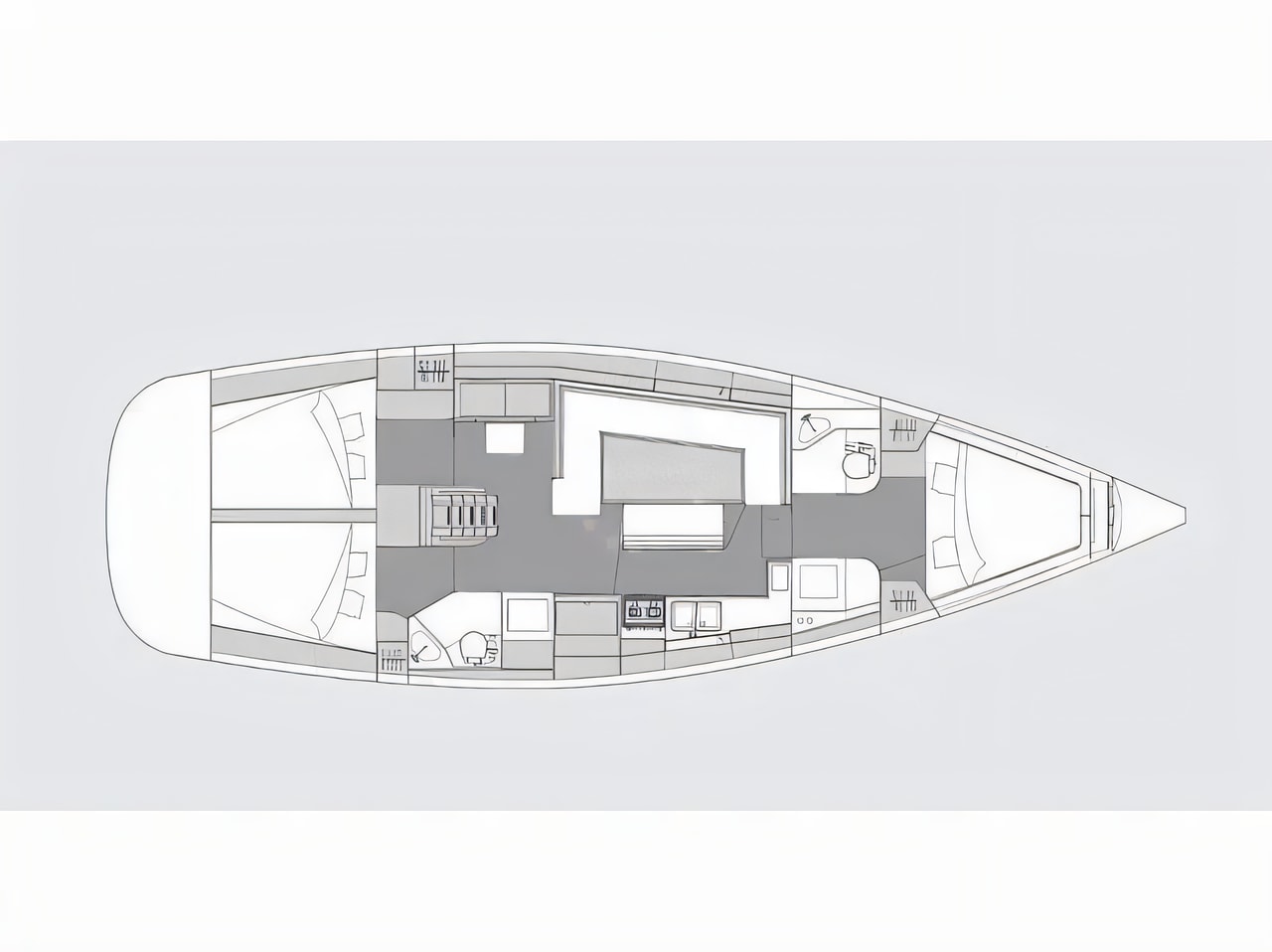 Interior of Elan Impression 45.1 Owner version sail boat with 3 cabins Croatia yacht charter