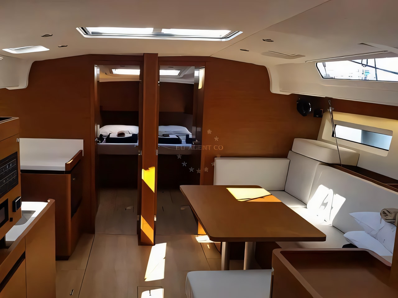 Layout of Sun Odyssey 490 sail boat with 5 cabins Croatia yacht charter