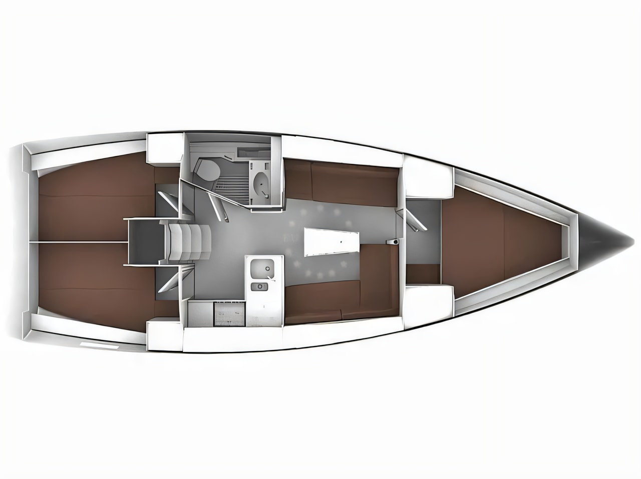Interior of Bavaria Cruiser 37 Style sail boat with 3 cabins Croatia yacht charter